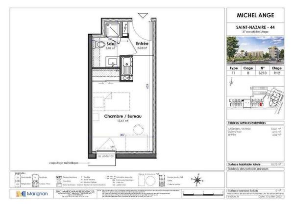 Appartement 1 pièce                                        - 44600 Saint-Nazaire Réf : 3705