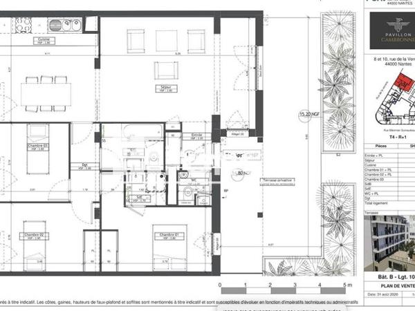 Location Appartement 4 pièces 91.99 m² - 8 - 10 RUE DE LA VERRERIE Nantes 44000