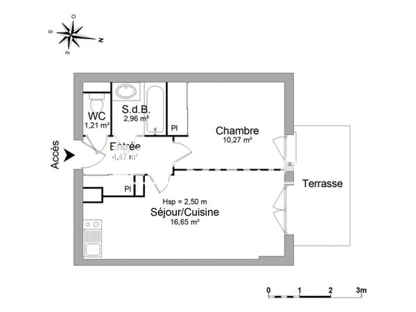 Location Appartement 2 pièces 35.56 m² - 7 CHEMIN DE LA GARE Castelnau D'estretefonds 31620