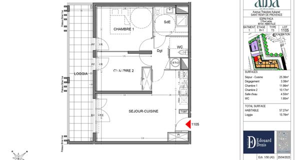 Location Appartement 3 pièces 57.27 m² - Saint-rémy-de-provence 13210
