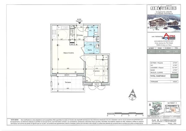 Appartement T2 à vendre  2 pièces - 49,70 m2 LA CHAPELLE D ABONDANCE - 74