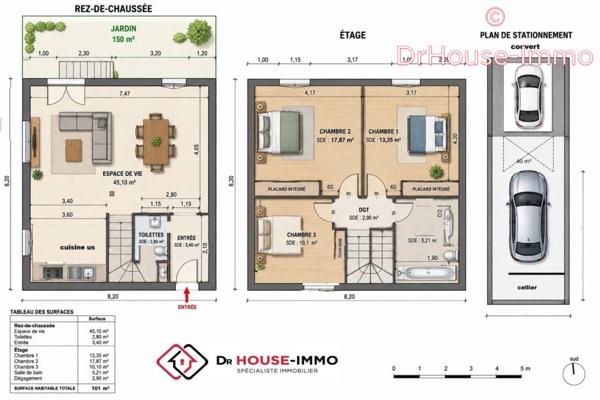 Maison à vendre 4 pièces de 101 m²