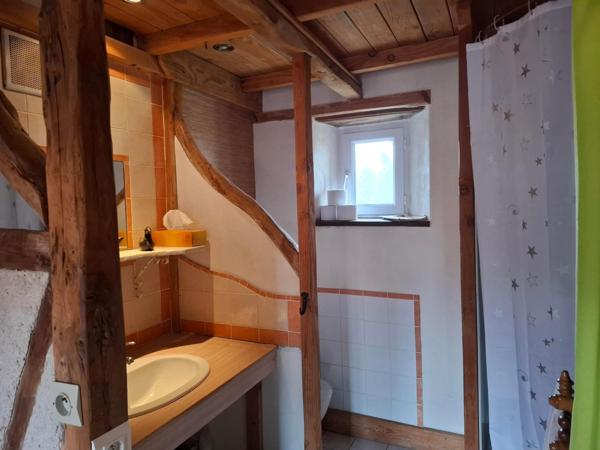 Le charme de la pierre et des poutres ,  ce joli bien est idéal pour une résidence secondaire  ou exploiter un gîte  !