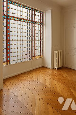 Appartement de charme sur cour arborée, vitrail d’époque, calme et élégance au cœur du 8ᵉ.