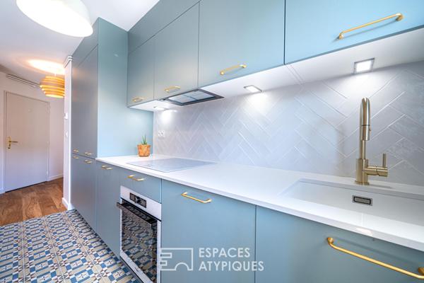 Appartement rénové avec balcon filant