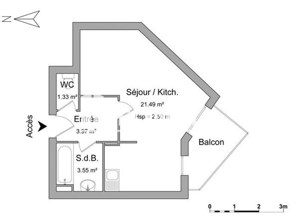 Location Studio 30.34 m² - 160 AVENUE JACQUES CARTIER Montpellier 34000
