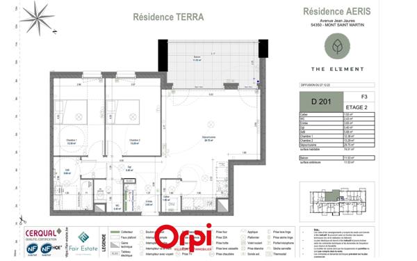 Appartement à vendre    3 pièces •  Mont-Saint-Martin