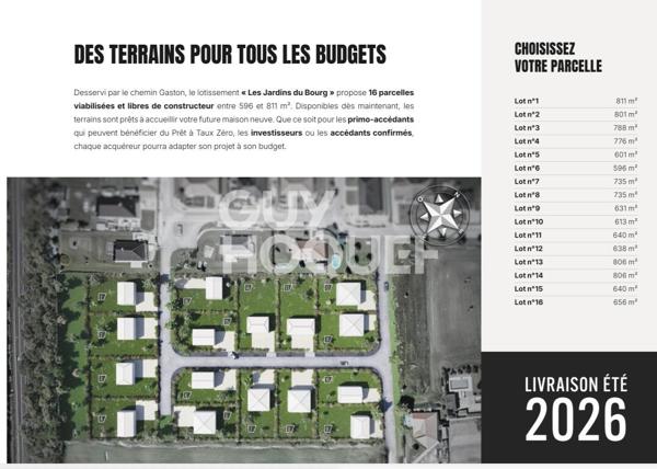 Terrain viabilisé - 601m²