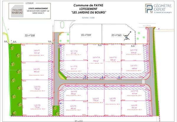 Terrain viabilisé - 601m²