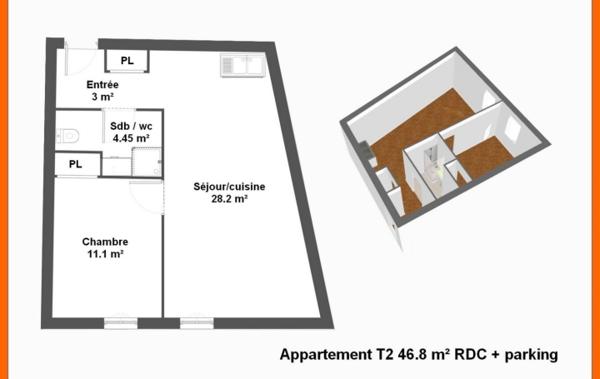 Vente Appartement P2 rénové(e) Montluel   