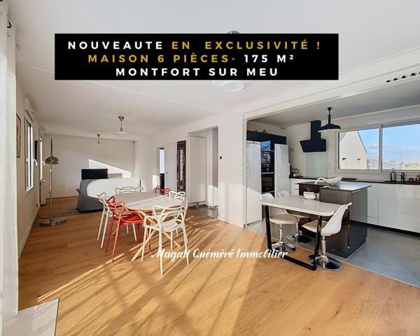 Montfort-sur-Meu (35160) EXCLUSIVITE - Maison 6 p entièrement rénovée- 175 m² - Montfort sur Meu