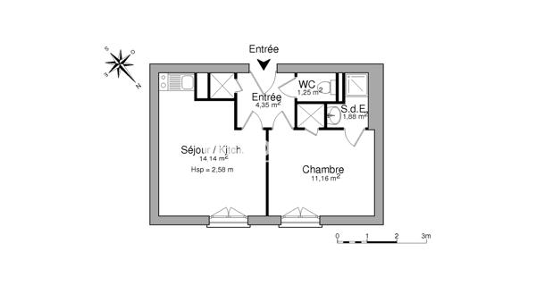 Location Appartement 2 pièces 32.78 m² - Saint-germain-en-laye 78100
