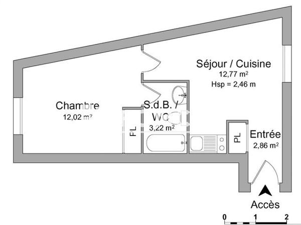Location Appartement 2 pièces 30.86 m² - 162 COURS GAMBETTA Talence 33400