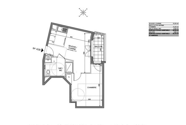Appartement 2 pièces - 42 m²