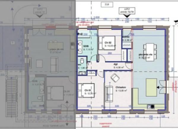 Superbe T3/T4, en rez de jardin avec terrasse et parking