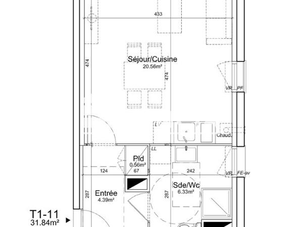 Location Studio 31.84 m² - 28 RUE ALEXANDRE DUMAS Amiens 80000