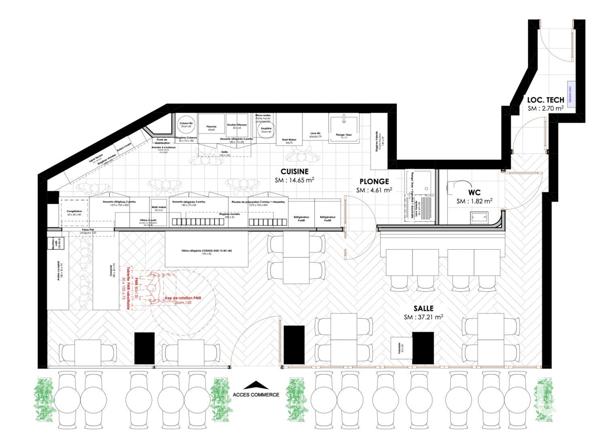 Restauration rapide à vendre 81 m² Paris 16