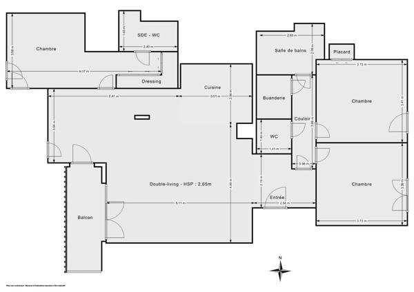 Appartement 4 pièces 110 m² avec balcon - Neuilly-sur-Seine - Ile de la Jatte.