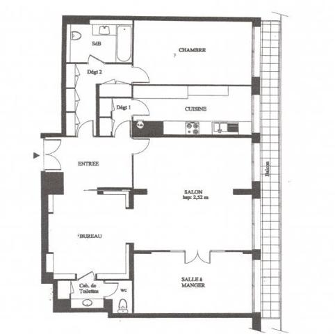 Paris (75017) Beau 4 pièces familial de 116 m² au 4ème étage avec grand balcon