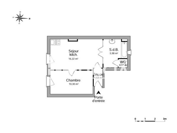 Location Appartement 2 pièces 34.9 m² - 7 RUE BAUDIN Valence 26000