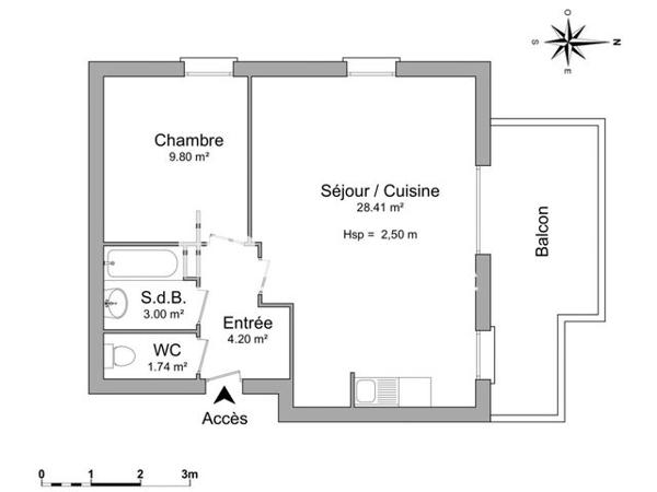 Location Appartement 2 pièces 47.2 m² - ZAC DU CENTRE DE ST BONNET Villefontaine 38090