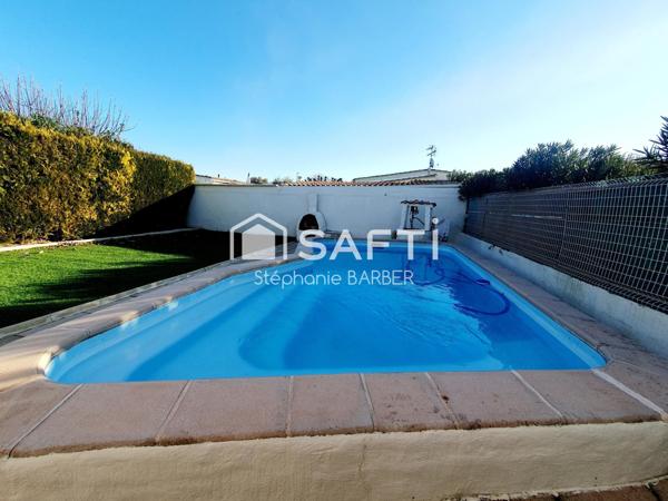 maison plain-pied - 3 chambres - jardin sans vis à vis - piscine - garage