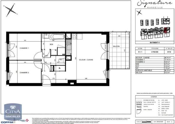Appartement à louer 3 pièces 58.72m² Marseille (13009)