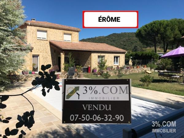 Bastide de 150m2 de 5 ch + Piscine + 1100m2 de Terrain Érôme (26600)