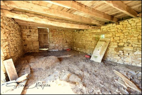 Ensemble immobilier en pierre à rénover, sans voisins, 3 hectares, bois, eau prés.