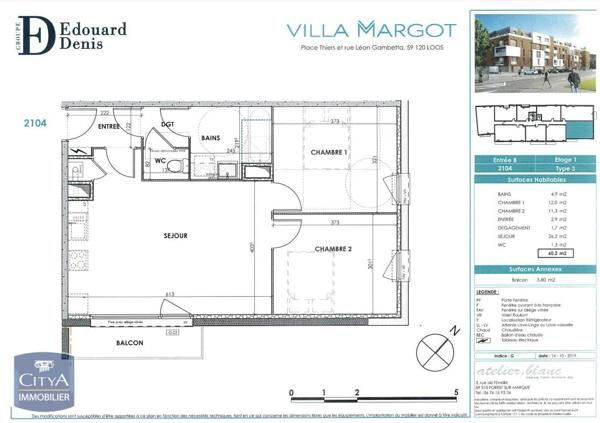 Appartement à louer 3 pièces 60.2m² Loos (59120)