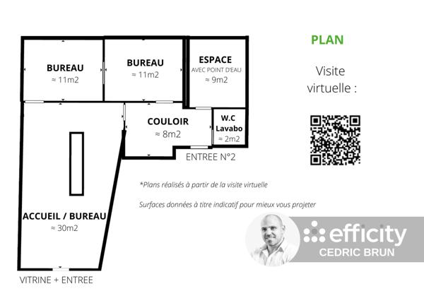 Local Commercial 4 pièces - 68 m² Exclusivité efficity