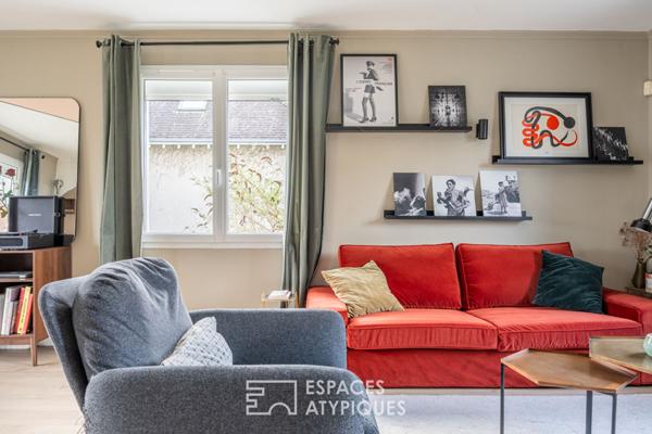 Lumineuse maison avec jardin arboré