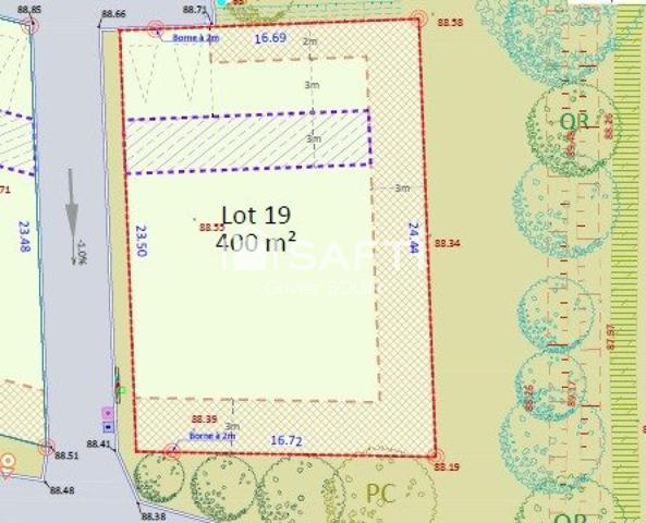 Terrain constructible viabilisé