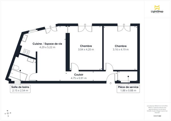 Beau 3 pièces de 56m² - Charme de l'ancien + étage élevé - Rue du Chateau Landon, 10ème arrondissement