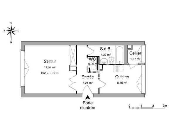 Location Studio 38.11 m² - RESIDENCE DE L'AVENUE D'ENGHIEN Epinay Sur Seine 93800