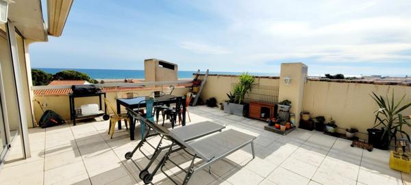 Duplex avec  Rooftop, piscine et  vue mer à Saint Pierre La Mer