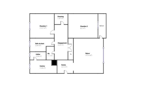 Appartement à louer    3 pièces • 59,29 m2 Livry-Gargan