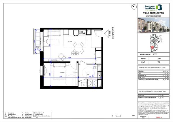 Appartement Maisons Alfort 2 pièces 46.18 m2