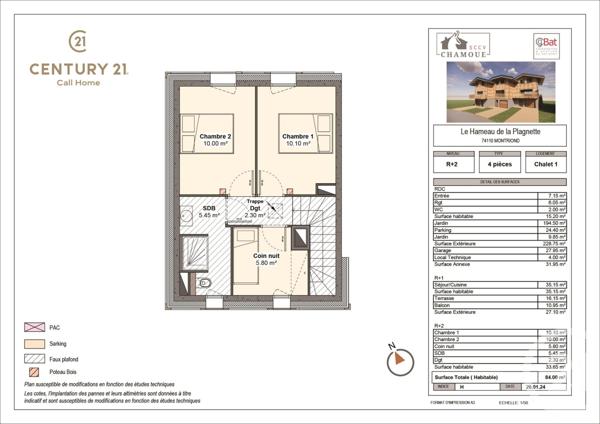 Appartement Triplex à vendre  4 pièces - 87,05 m2 MONTRIOND - 74