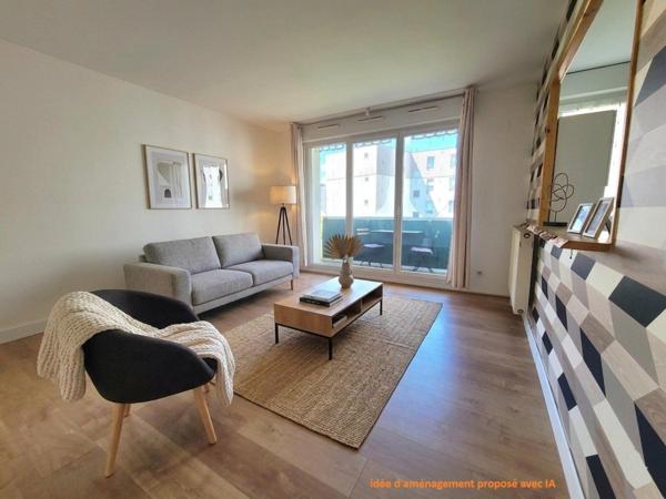 2 pièces - 50 m² avec balcon - cave - garage