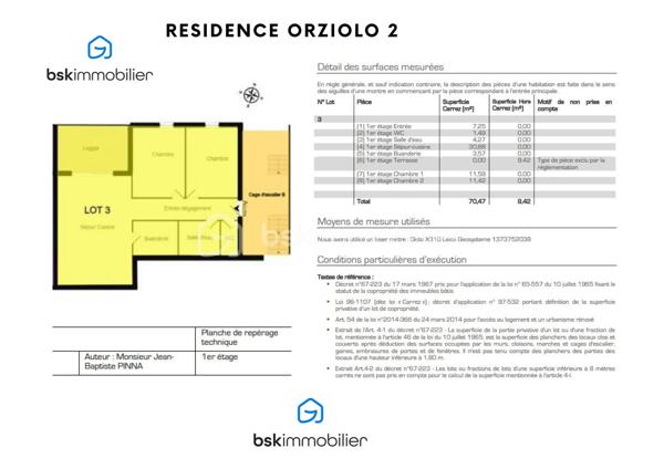 Baisse de prix… ! Corse - Rive sud d’Ajaccio à Pietrosella- Résidence ORZIOLO 2. Appartement neuf T3 de 71 m2 + terrasse loggia de 10 m2, situé à 3 km de la mer. et proche des commerces !

Ventes Corse Rive sud d’Ajaccio à Pietrosella- BSK Immobilier vous propose dans une résidence de standing de 6 logements à usage d’habitation idéalement situé, à 3 km de la mer et proche des commerces et disposant d’une jolie vue dégagée sur le maquis Corse.

Lot A03 Un appartement neuf de type T3 de 71 m2 + terrasse loggia de 10 m2, situé au premier étage, localisation façade à gauche.
Ce logement offre tout le confort, il comprend une pièce de vie permettant d’accueillir un salon et séjour spacieux et une cuisine ouverte aménagée, deux chambres, une salle d’eau, un WC séparé et une buanderie. Une loggia de 10 m2 offre un réel  confort supplémentaire.

Équipements intérieurs de qualité fournis : Chauffage - climatisation, ballon thermodynamique, volets roulants alu électriques, grandes douches avec parois vitrées et WC suspendus. Les menuiseries extérieures sont en alu et en double vitrage, les baies vitrées font entre 3 et 4 mètres avec une hauteur de 2.25m ce qui offre une belle luminosité dans les pièces.

En conclusion cette configuration représente un espace habitable privilégié de 71 m2 disposant d’une terrasse loggia de 10 m2 sont un véritable atout.
Chaque logement dispose de deux places de stationnement privative à l’air libre.

Situé, à 3 km de la plage de Pietrosella et proche des commerces ; Pharmacies, alimentations, poste, tabac/presse à moins de 5 km .. et à 30 minutes de l’Aéroport d’Ajaccio Napoléon Bonaparte.

Dans le cadre des visites il vous sera demandé la présentation d'une pièce d’identité à chaque visiteur majeur, conformément à l’article L.561-5 du Code monétaire et financier. 

VENTE Corse Rive sud d’Ajaccio à Pietrosella- Lot A03 résidence ORZIOLO 2.
Appartement T3 neuf de 71m2 + terrasse loggia de 10 m2; Prix 339 000 euros, honoraires charge vendeur inclus - réf. 194644 BSK Immobilier - DOMINIQUE LARROCHE – 06 28 04 74 47 - Agent Commercial - RSAC N° 378 428 684 - Ville du greffe : AJACCIO -