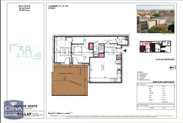 Appartement à vendre 3 pièces 66.93m² Valence (26000)
