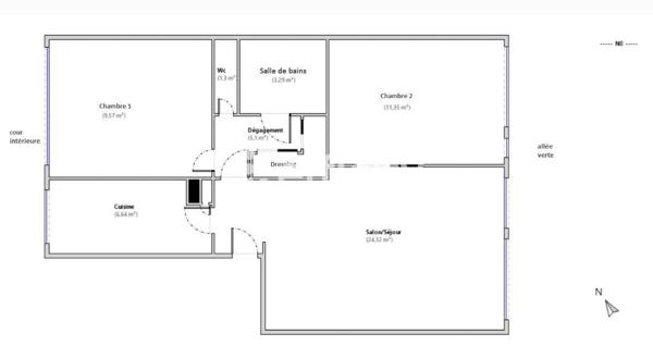 Appartement 3 pièces - 62 m²