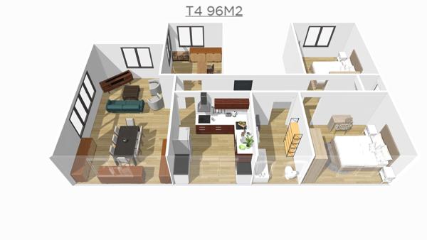 Appartement
         4 pièces
        - 95 m² 263 000 € *