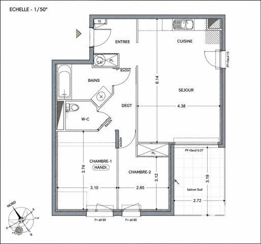 Appartement à vendre 3 pièces 64,13 m² Annecy