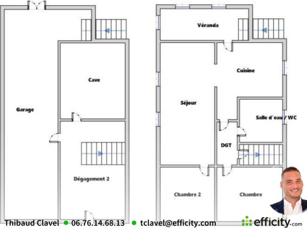 Maison
         3 pièces
        - 60 m²
