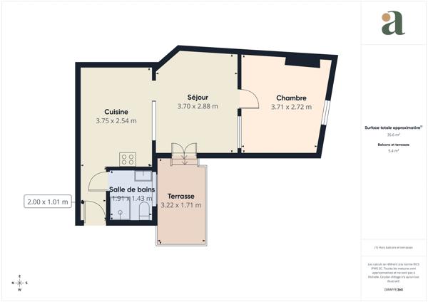 Rare 38 m² 2 pièces avec terrasse interieure– Paris 11e Rue de la Fontaine au Roi