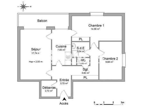 Location Appartement 3 pièces 68.15 m² - 6 AVENUE DES ANCIENS D'AFN Chartres 28000