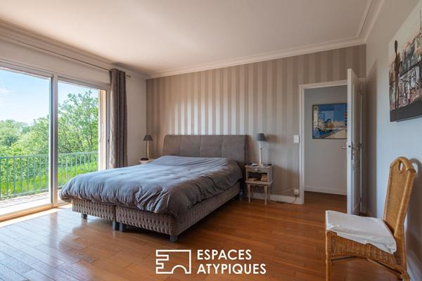 Maison de charme avec étang dans un cadre verdoyant