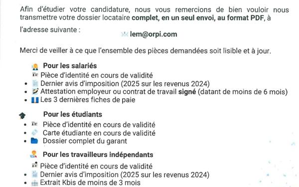 Appartement à louer